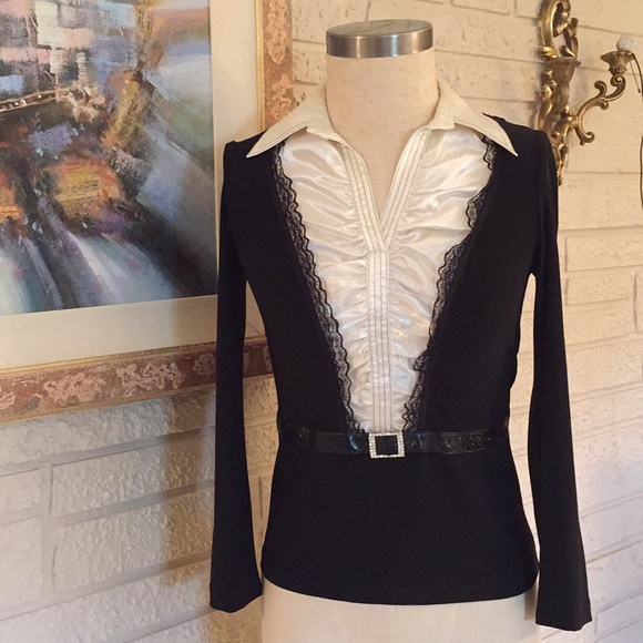 Joseph Ribkoff Tops - Joseph Ribkoff Faux Cardigan & Satin Inset Top